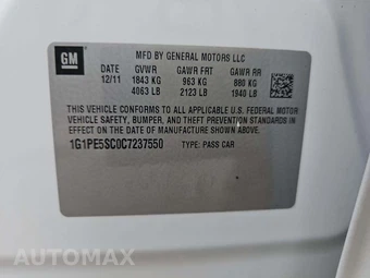 2012 Chevrolet Cruze LT 1FL - miniatura 5