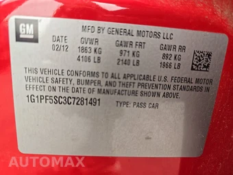 2012 Chevrolet Cruze LT 1LT – miniatura 14
