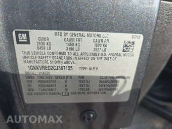 2012 GMC Acadia SLT-1 4SA – miniatura 15