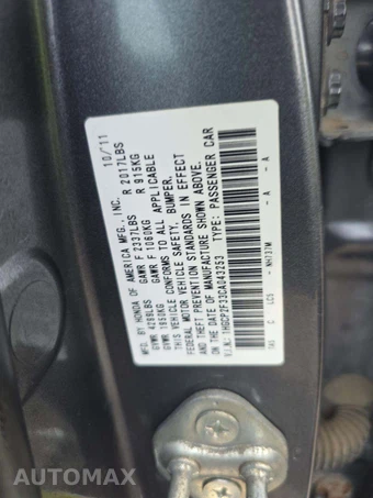 2012 Honda Accord Sedan LX - miniatura 5