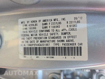 2012 Honda Accord Sedan LX Premium – miniatura 14