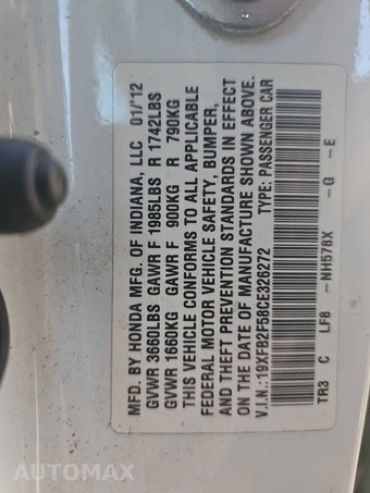 2012 Honda Civic Sedan LX - miniatura 14