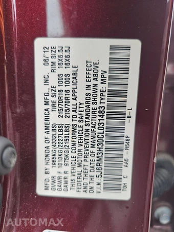 2012 Honda CR-V LX - miniatura 21