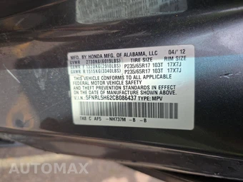 2012 Honda Odyssey EX-L 118.1" WB – miniatura 15
