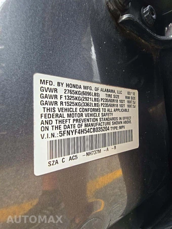 2012 Honda Pilot EX-L – miniatura 5