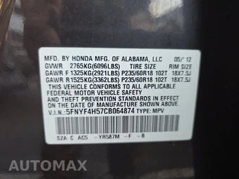 2012 Honda Pilot EX-L – miniatura 15