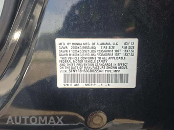 2012 Honda Pilot EX-L w/RES - miniatura 2