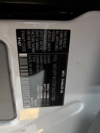 2012 Mercedes-Benz Sprinter 3500 Cargo Van High Roof 170.3" WB – miniatura 20