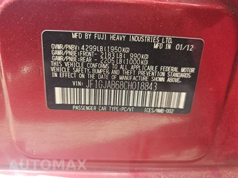 2012 Subaru Impreza Sedan 2.0i Premium – miniatura 14