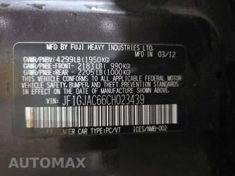 2012 Subaru Impreza Sedan 2.0i Premium – miniatura 5