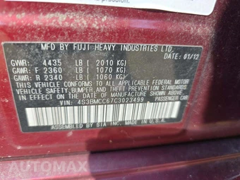 2012 Subaru Legacy 2.5i Premium - miniatura 5