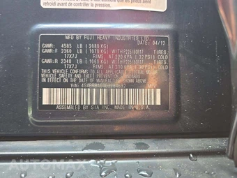 2012 Subaru Outback 2.5i – miniatura 5