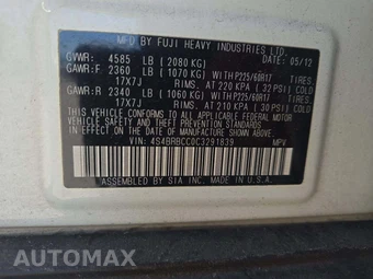 2012 Subaru Outback 2.5i Premium – miniatura 5