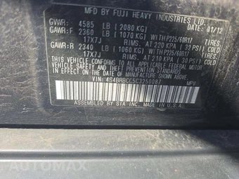 2012 Subaru Outback 2.5i Premium – miniatura 2