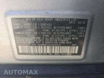 2012 Subaru Outback 2.5i Premium – miniatura 5