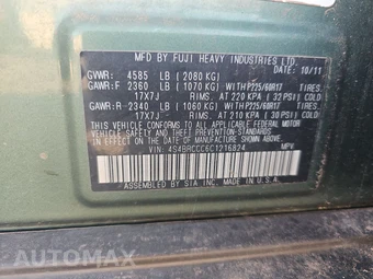 2012 Subaru Outback 2.5i Premium – miniatura 14