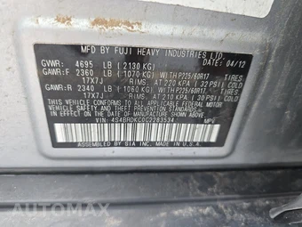2012 Subaru Outback 3.6R Limited – miniatura 14