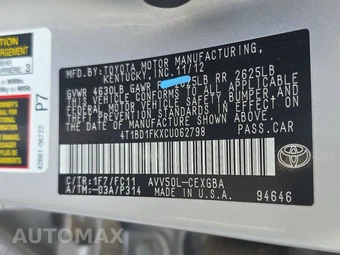 2012 Toyota Camry Hybrid XLE - miniatura 14