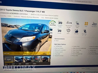 2012 Toyota Sienna XLE 7-Passenger 119.3" WB - miniatura 18