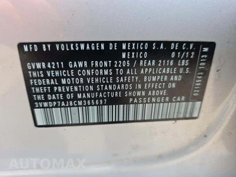 2012 Volkswagen Jetta SE Sedan – miniatura 5
