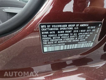 2012 Volkswagen Passat 2.5L S w/Appearance – miniatura 14