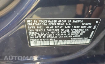 2012 Volkswagen Passat TDI SE w/Sunroof - miniatura 13