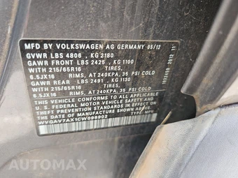 2012 Volkswagen Tiguan S – miniatura 14