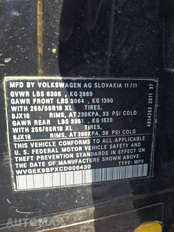 2012 Volkswagen Touareg TDI Sport w/Navigation - miniatura 14
