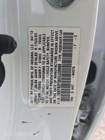 2013 Honda Civic Sedan LX - miniatura 2