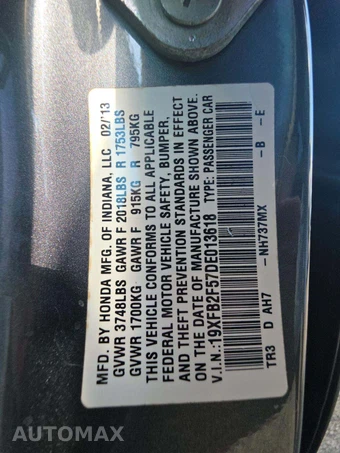 2013 Honda Civic Sedan LX - miniatura 5