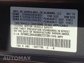 2013 Honda Odyssey EX 118.1" WB - miniatura 15