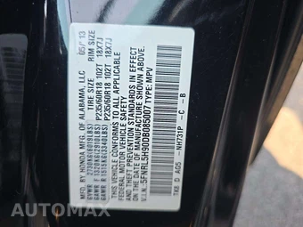 2013 Honda Odyssey Touring Elite 118.1" WB - miniatura 5