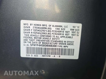 2013 Honda Pilot EX-L – miniatura 5