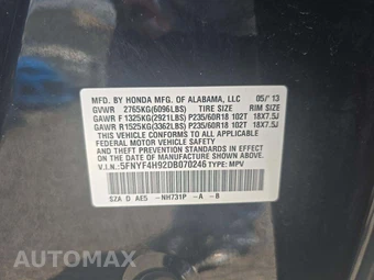 2013 Honda Pilot Touring w/Navigation & RES – miniatura 2