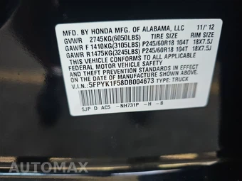 2013 Honda Ridgeline RTL Crew Cab Medium Bed w/Navigation - miniatura 14