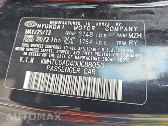 2013 Hyundai Veloster w/Gray Interior – miniatura 14