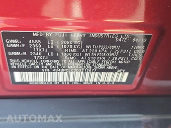 2013 Subaru Outback 2.5i Limited – miniatura 14