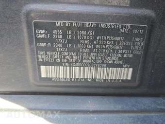 2013 Subaru Outback 2.5i Premium – miniatura 5