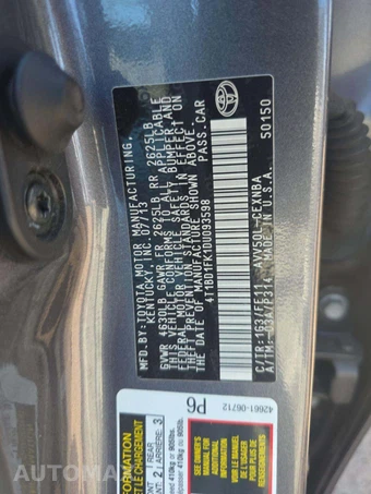 2013 Toyota Camry Hybrid LE - miniatura 5