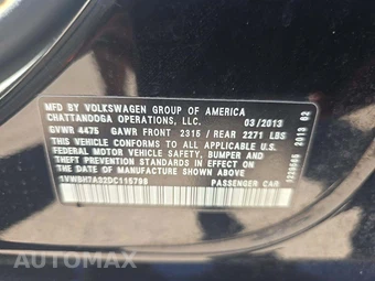 2013 Volkswagen Passat 2.5L SE w/Sunroof – miniatura 5