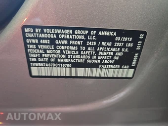 2013 Volkswagen Passat TDI SE w/Sunroof – miniatura 15