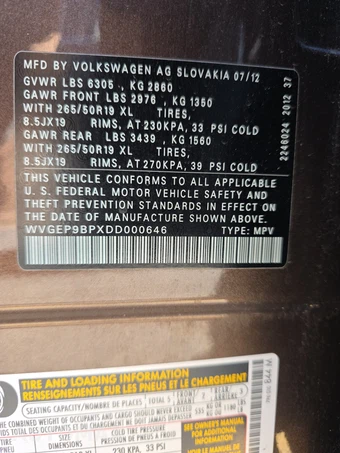 2013 Volkswagen Touareg TDI Lux - miniatura 14