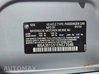2014 BMW 3 Series Sedan 320i - miniatura 4