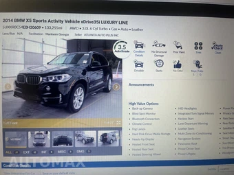 2014 BMW X5 Sports Activity Vehicle xDrive35i LUXURY LINE - car from the USA, Manheim Buy-Now listing at AUTOMAX