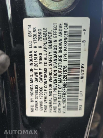 2014 Honda Civic Sedan LX - miniatura 5