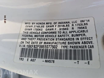 2014 Honda Civic Sedan LX – miniatura 14
