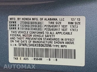 2014 Honda Odyssey EX-L 118.1" WB - miniatura 15