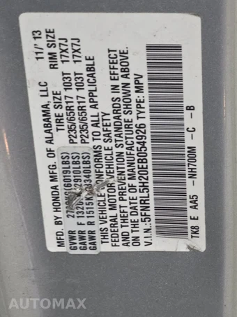 2014 Honda Odyssey LX 118.1" WB – miniatura 15