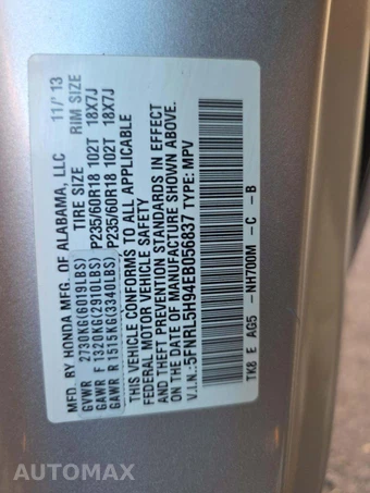 2014 Honda Odyssey Touring 118.1" WB - miniatura 5