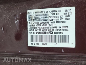 2014 Honda Odyssey Touring w/Navigation & RES – miniatura 15